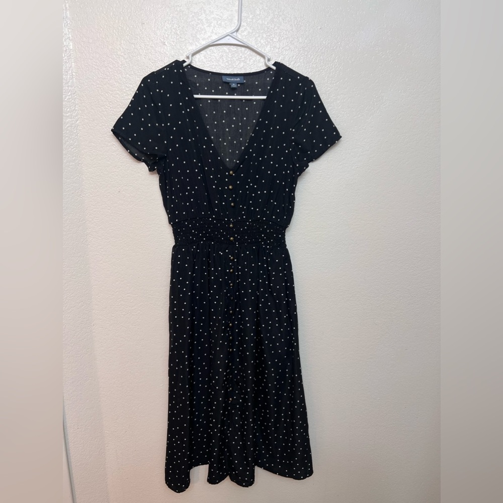 Modcloth Black and white polka dot short sleeve dress